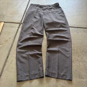 32x32 Grey Baggy Wide Leg Pleated Dress Pants Y2K Grunge 2000s Vintage